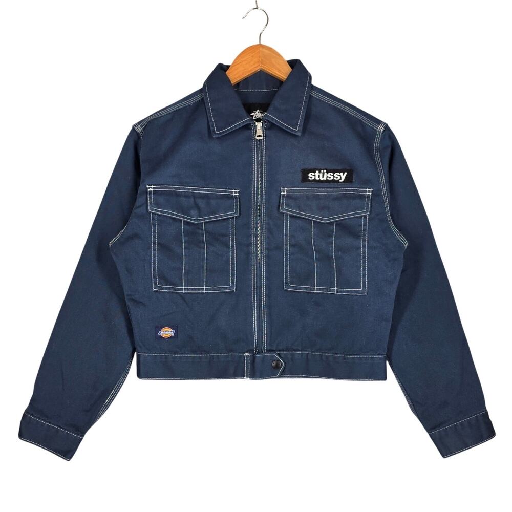 STÜSSY x DICKIES WOMEN'S WORK JACKET – BLUE – SIZE S – FALL/WINTER 2016 COLLAB